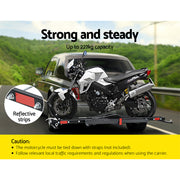 Giantz Motorcycle Motorbike Carrier Rack Arm Dirt Bike Ramp 2"Towbar Steel Black,Giantz Motorcycle Motorbike CAR-MC-CARRIER-6038-AB