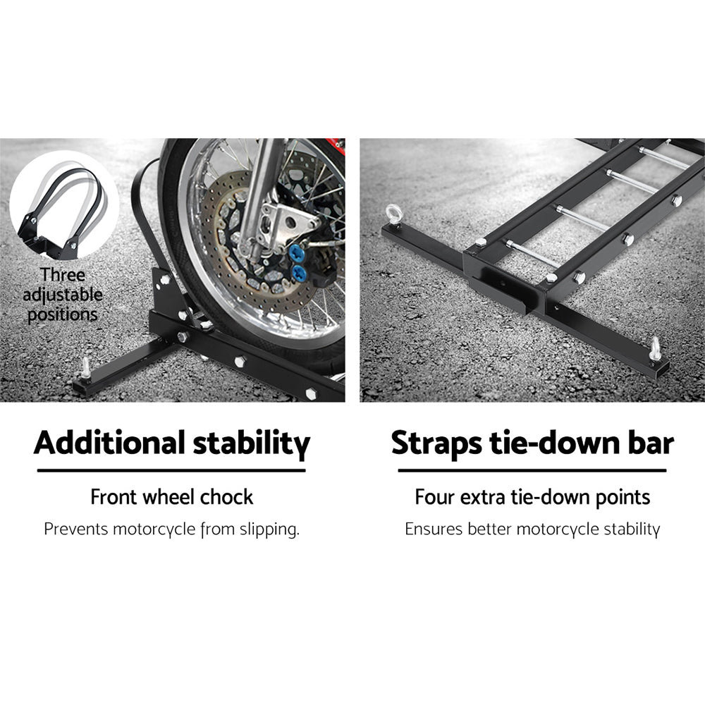 Giantz Motorcycle Motorbike Carrier Rack Arm Dirt Bike Ramp 2"Towbar Steel Black,Giantz Motorcycle Motorbike CAR-MC-CARRIER-6038-AB