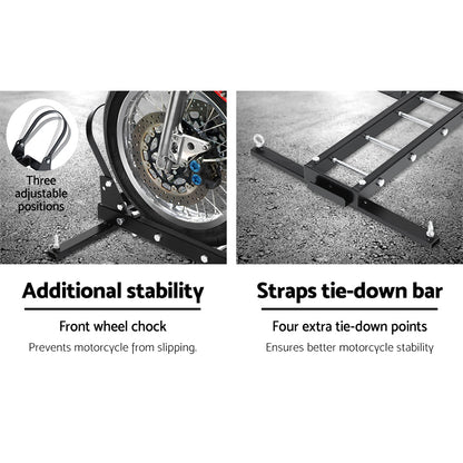 Giantz Motorcycle Motorbike Carrier Rack Arm Dirt Bike Ramp 2"Towbar Steel Black,Giantz Motorcycle Motorbike CAR-MC-CARRIER-6038-AB