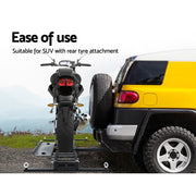 Giantz Motorcycle Motorbike Carrier Rack Arm Dirt Bike Ramp 2"Towbar Steel Black,Giantz Motorcycle Motorbike CAR-MC-CARRIER-6038-AB