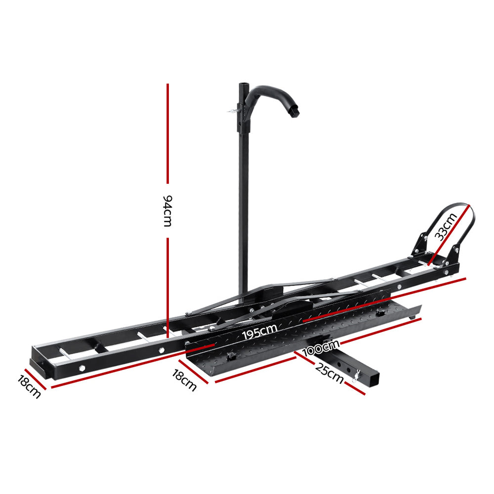 Giantz Motorcycle Motorbike Carrier Rack Ramp 2"Towbar Adjustable Height Black,Giantz Motorcycle Motorbike CAR-MC-CARRIER-6039-AB