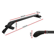 Universal Car Roof Racks Pod Aluminium Cross Bars Clamps Lockable 90cm Black CAR-RFBAR-5501-100-BK