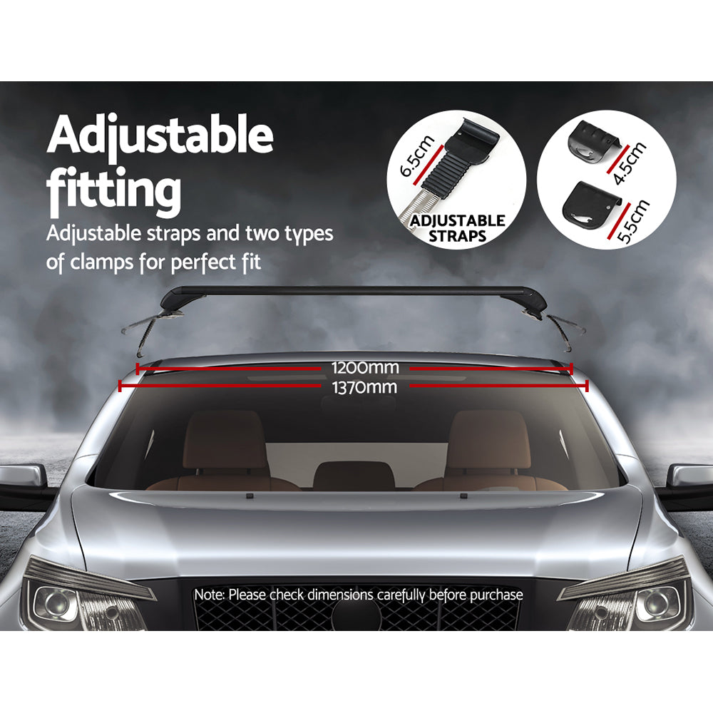 Universal Car Roof Racks Pod Aluminium Cross Bars Clamps Lockable 90cm Black CAR-RFBAR-5501-100-BK
