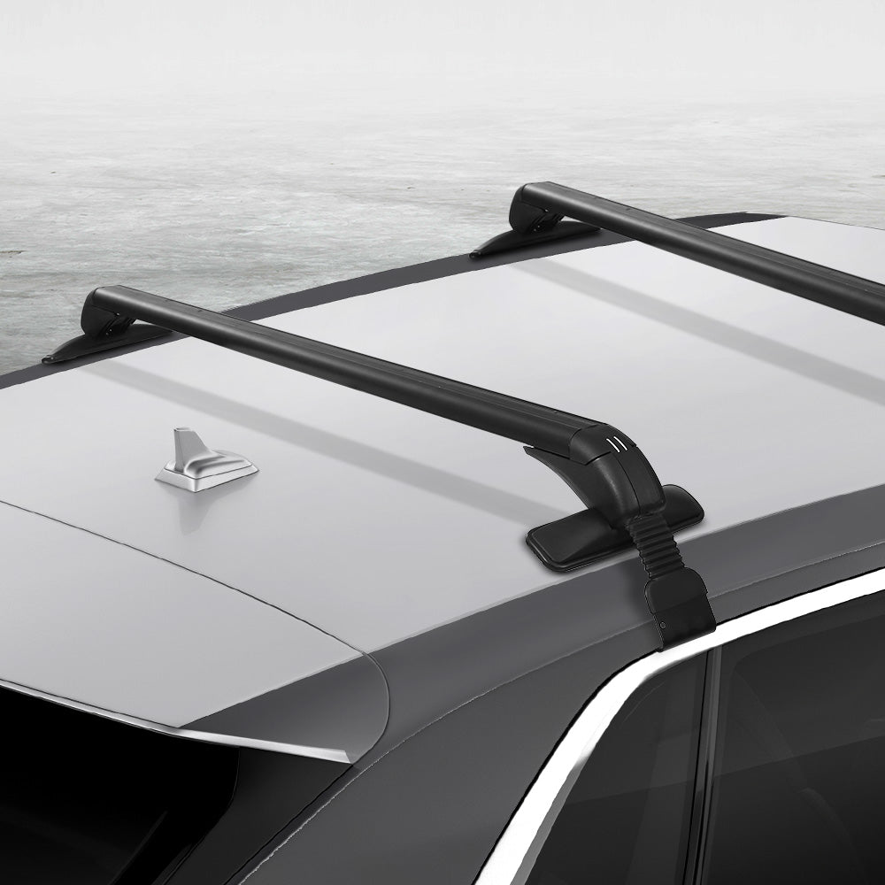 Universal Car Roof Racks Pod Aluminium Cross Bars Clamps Lockable 90cm Black CAR-RFBAR-5501-100-BK
