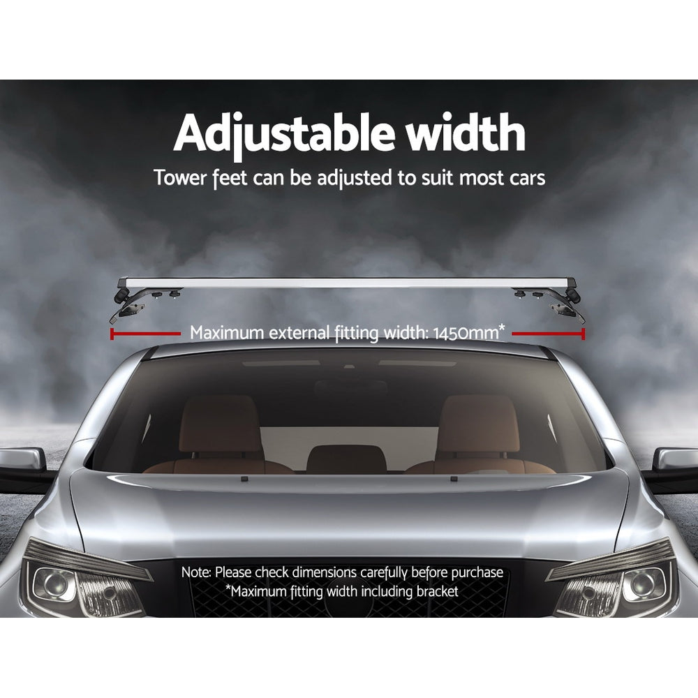 Universal Car Roof Racks Pod Aluminium Cross Bars Brackets 145cm Silver CAR-RFBAR-5702-135-SI