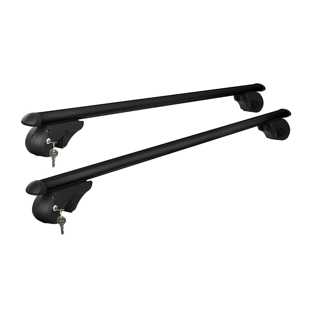Universal Car Roof Racks Pod Aluminium Cross Bars Adjustable 108cm Black CAR-RFBAR-7886-120-BK