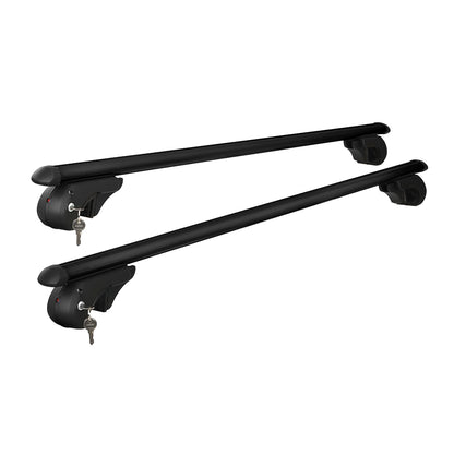 Universal Car Roof Racks Pod Aluminium Cross Bars Adjustable 108cm Black CAR-RFBAR-7886-120-BK