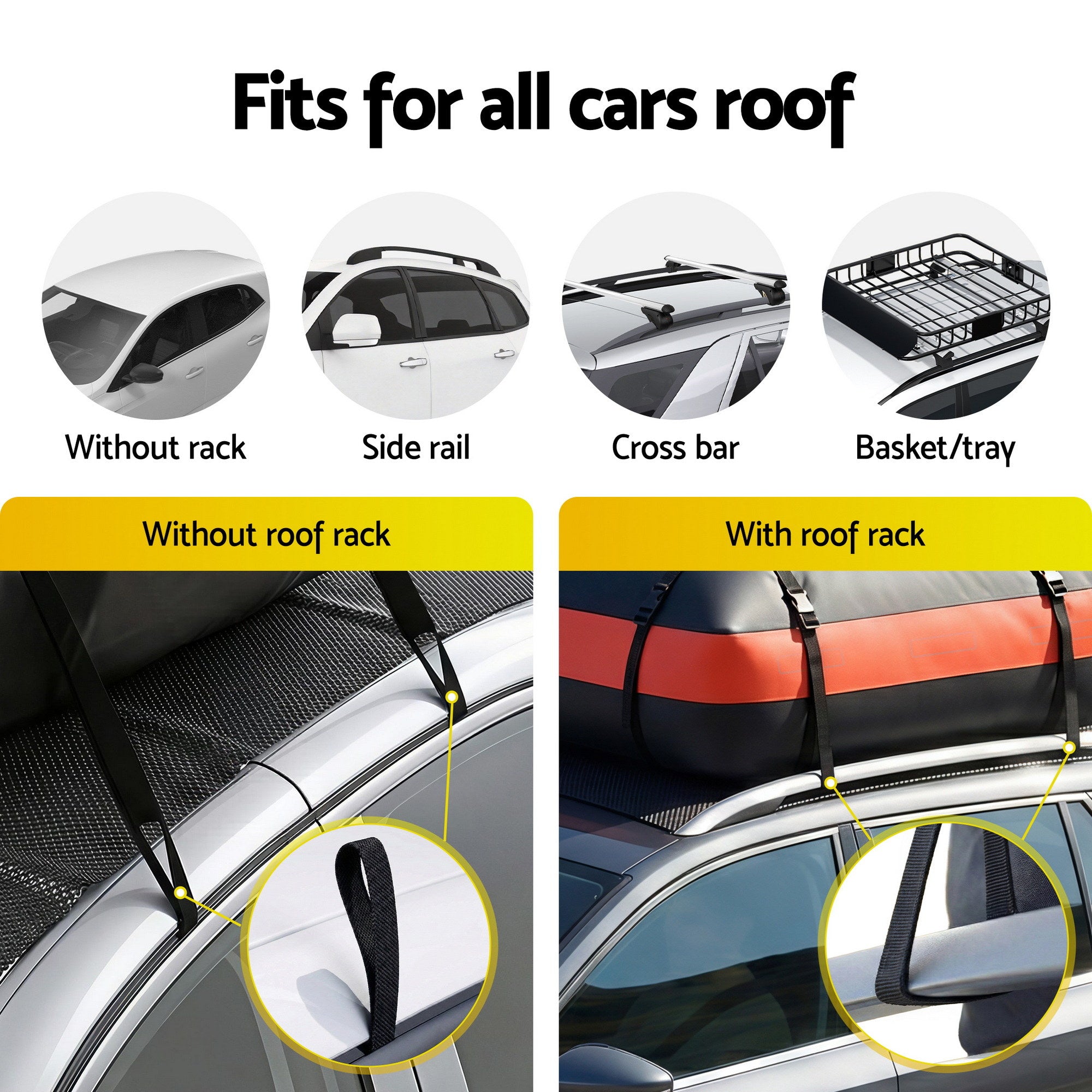 Giantz Rooftop Cargo Bag Waterproof Car Luggage Carrier 15 Cubic Ft Universal CAR-RFBAR-BAG-15