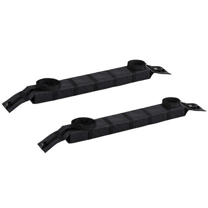 Universal Soft Car Roof Rack 116cm Kayak Luggage Carrier Adjustable Strap Black CAR-RFBAR-FOAM-112-BK