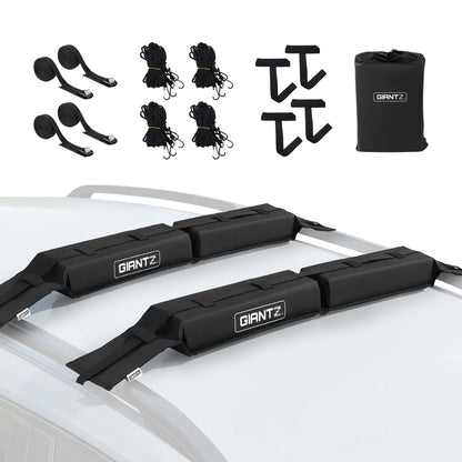 GIANTZ Kayak Roof Rack for Car, Universal Soft Roof Rack Pads for Surfboard SUP Canoe, Roof Bars for SUV CAR-RFBAR-FOAM-25