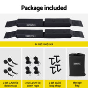 GIANTZ Kayak Roof Rack for Car, Universal Soft Roof Rack Pads for Surfboard SUP Canoe, Roof Bars for SUV CAR-RFBAR-FOAM-25