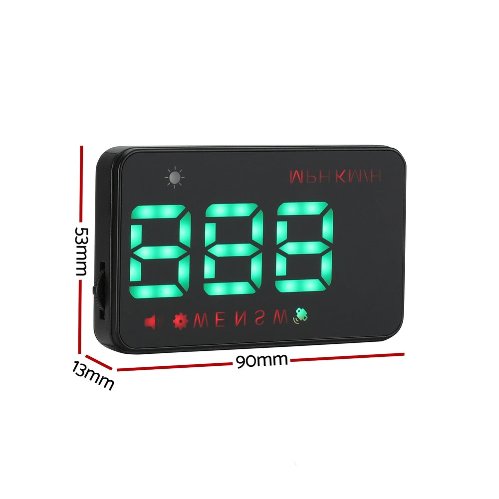Giantz Universal Car Digital GPS Speedometer HUD Display Overspeed Warning Alarm 2 Modes CAR-SPOMR-HUD-90MM-2MODE-BK