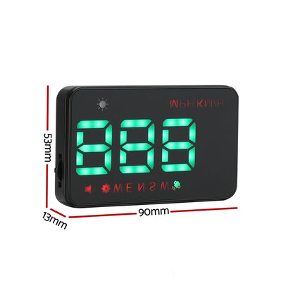 Giantz Universal Car Digital GPS Speedometer HUD Display Overspeed Warning Alarm 2 Modes CAR-SPOMR-HUD-90MM-2MODE-BK