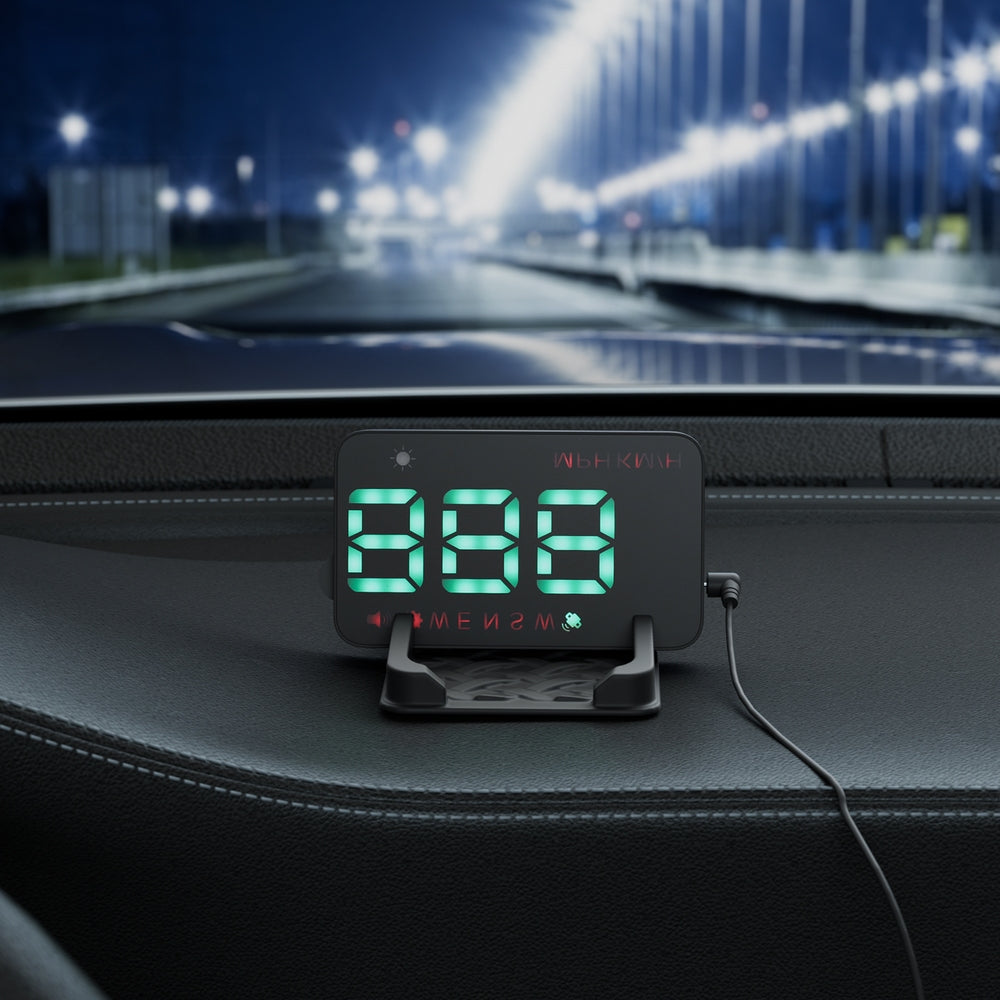 Giantz Universal Car Digital GPS Speedometer HUD Display Overspeed Warning Alarm 2 Modes CAR-SPOMR-HUD-90MM-2MODE-BK