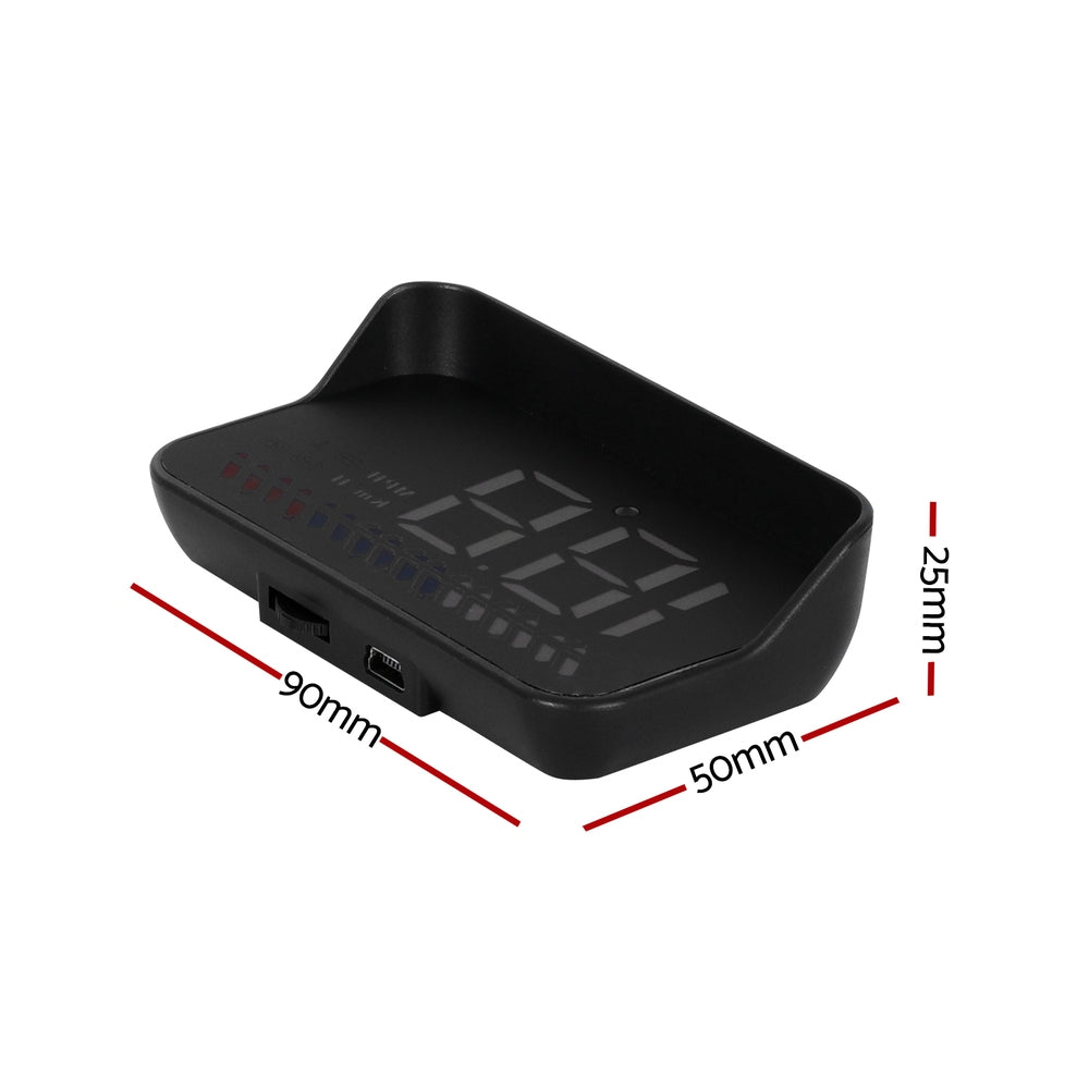 Giantz Universal Car Digital GPS Speedometer OBDHeads Up Display Overspeed Warning Alarm CAR-SPOMR-HUD-90MM-OBD-BK