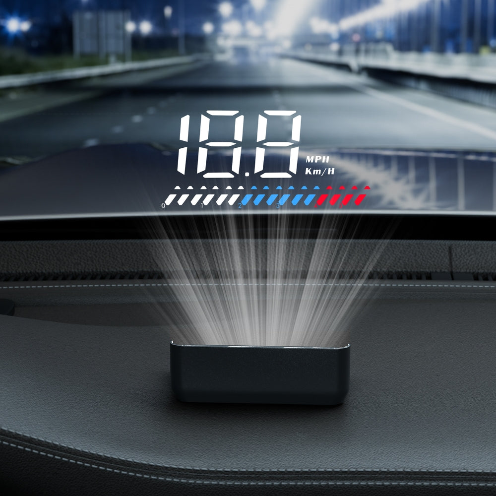 Giantz Universal Car Digital GPS Speedometer OBDHeads Up Display Overspeed Warning Alarm CAR-SPOMR-HUD-90MM-OBD-BK
