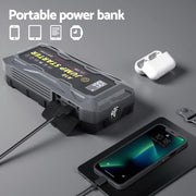 Giantz 2000A Portable Car Jump Starter 12V Lithium Battery Booster Pack Power Bank & Jumper Cables CAR-STARTER-2000-GR