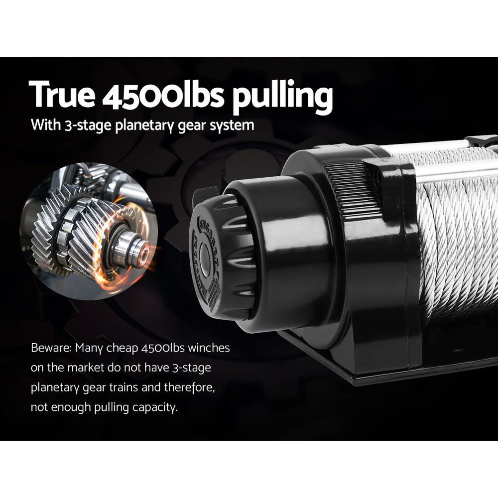 Giantz 4WD Electric Car Winch 4500LBS/2041KG CAR-WINCH-4500