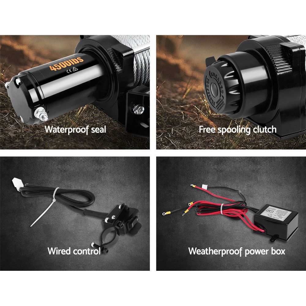 Giantz 4WD Electric Car Winch 4500LBS/2041KG CAR-WINCH-4500