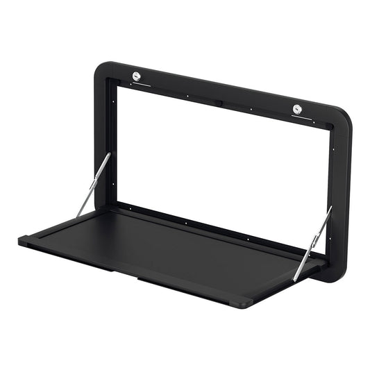 Weisshorn Caravan Table 800 x 450mm Folding Lockable Black CARAVAN-TABLE-80X45-BK