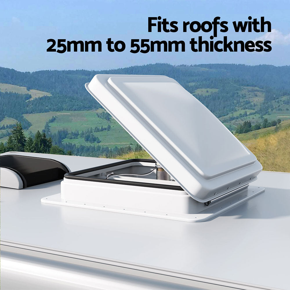 Weisshorn Caravan Roof Vent Fan Air Exhaust Hatch 12V RV Motorhome Camper White CARAVAN-VENT-B-42X42X12-WH