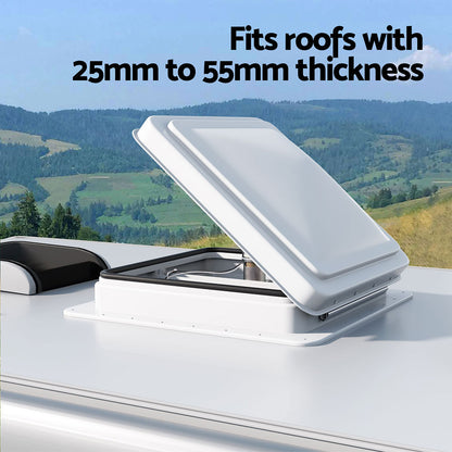 Weisshorn Caravan Roof Vent Fan Air Exhaust Hatch 12V RV Motorhome Camper White CARAVAN-VENT-B-42X42X12-WH