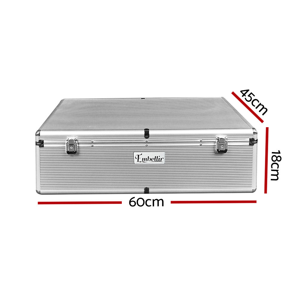 Embellir CD Case DVD Cases Storage Box 1000 Discs Aluminium Case DVD Folders CASE-CD-1000-SL