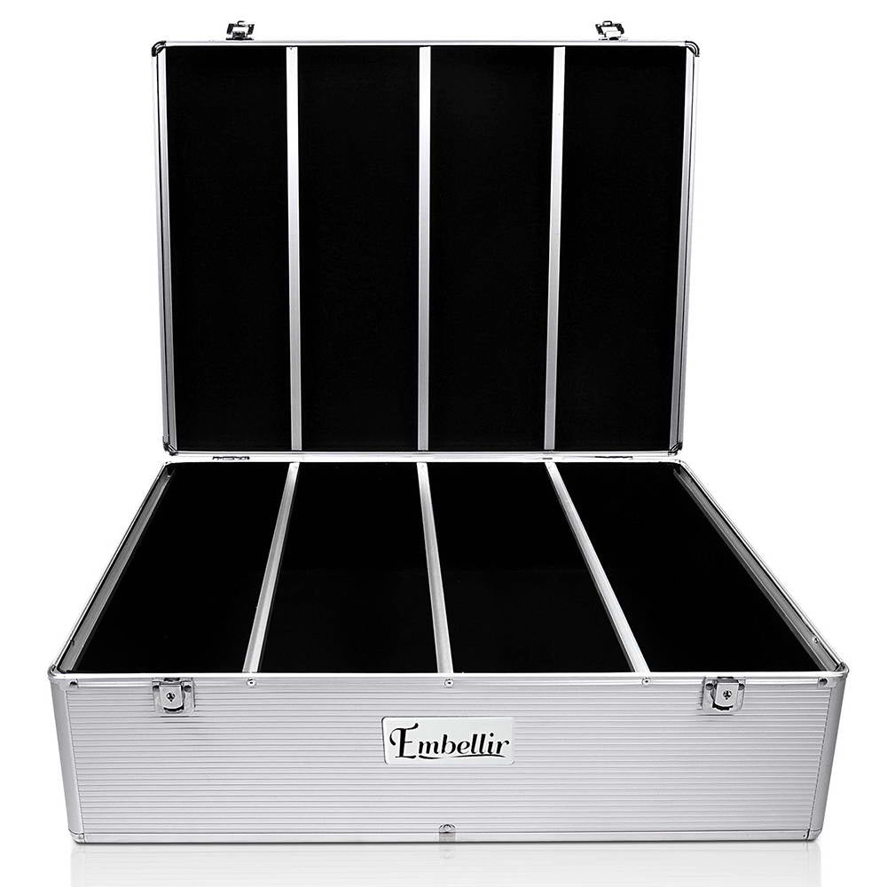 Embellir CD Case DVD Cases Storage Box 1000 Discs Aluminium Case DVD Folders CASE-CD-1000-SL