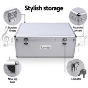 Embellir CD Case DVD Cases Storage Box 500 Discs Aluminium Case DVD Folders CASE-CD-500-SL