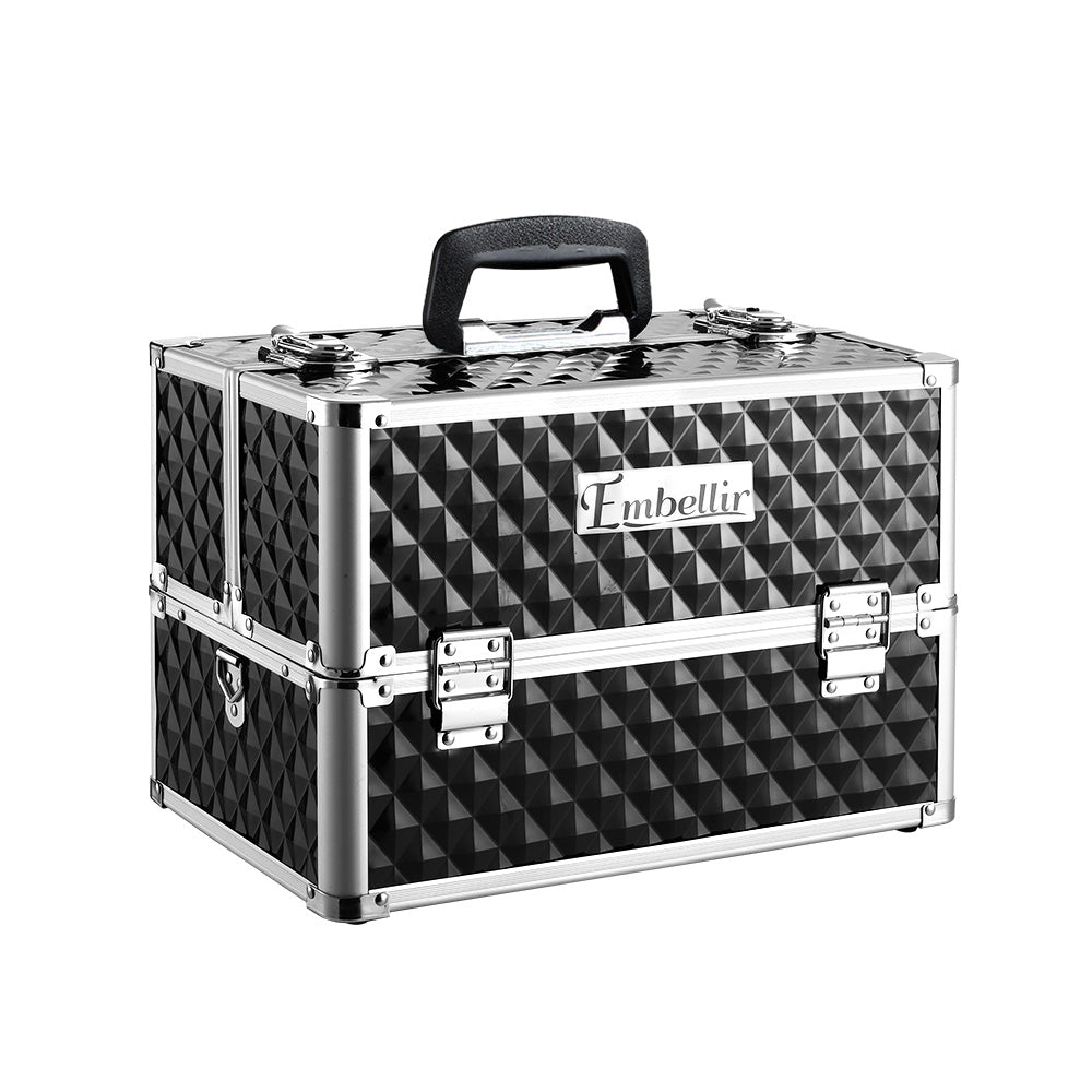Embellir Portable Cosmetic Beauty Makeup Case - Diamond Black CASE-MU-002-DIBK