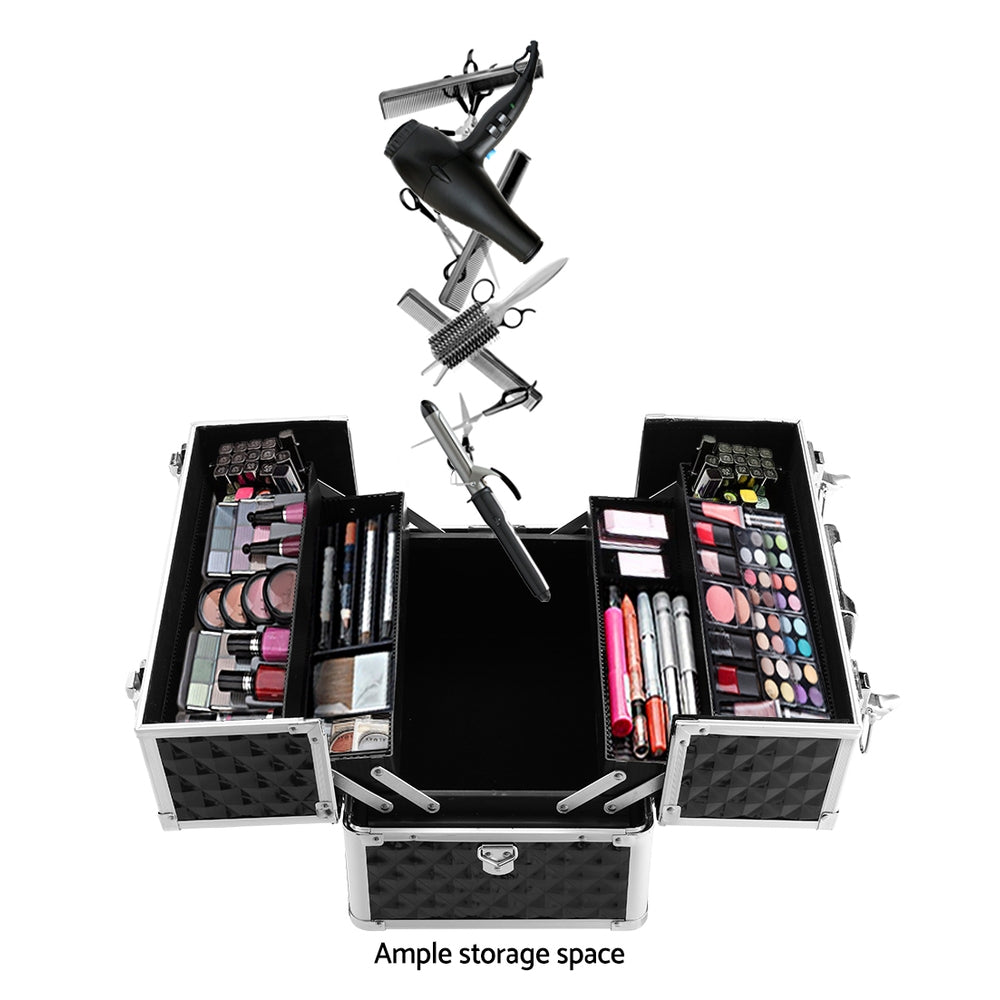 Embellir Portable Cosmetic Beauty Makeup Case - Diamond Black CASE-MU-002-DIBK