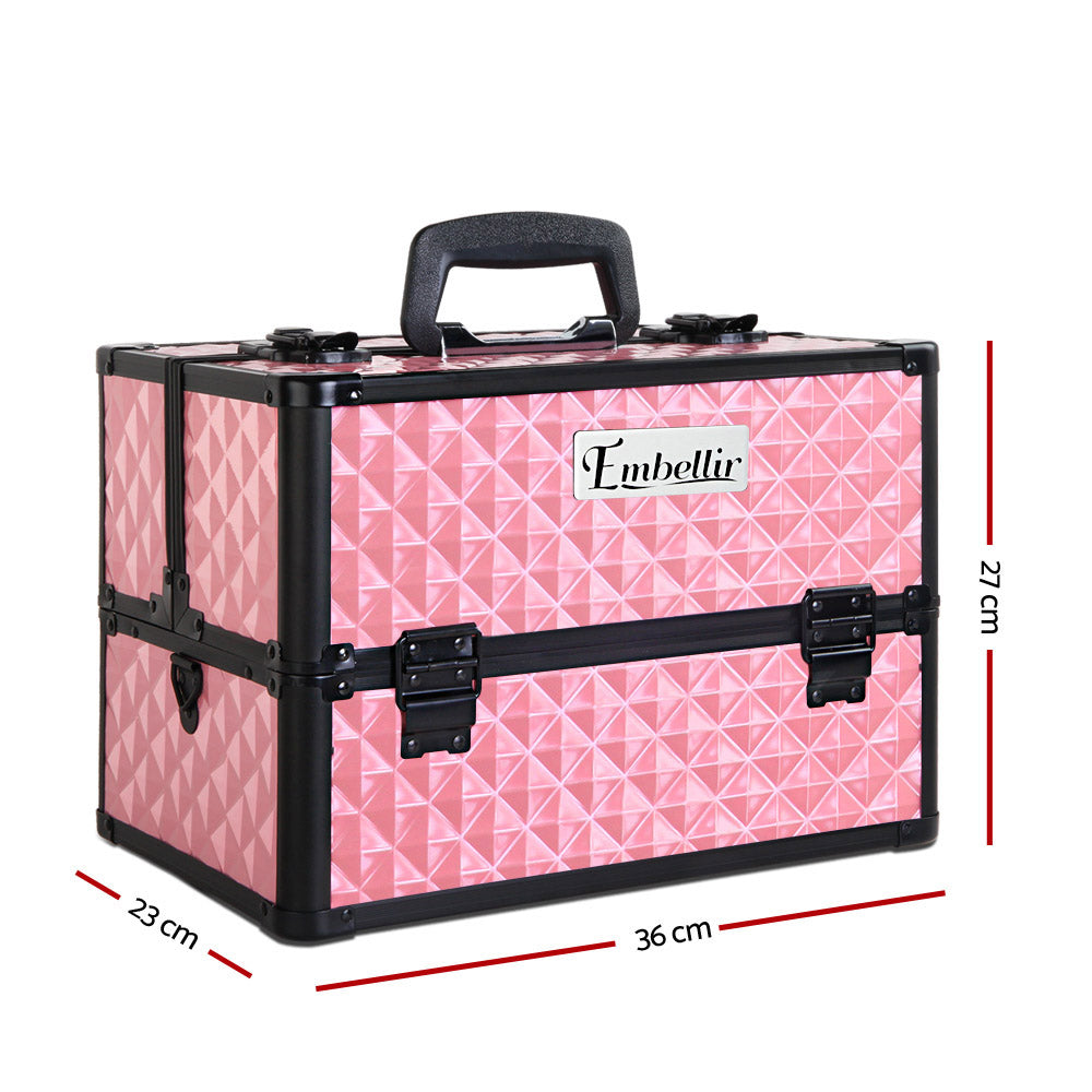 Embellir Portable Cosmetic Beauty Makeup Case - Diamond Pink CASE-MU-HZ7002-DIPI