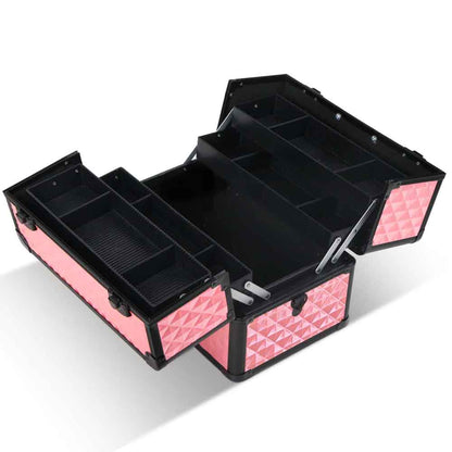 Embellir Portable Cosmetic Beauty Makeup Case - Diamond Pink CASE-MU-HZ7002-DIPI