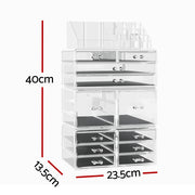 Embellir Makeup Organizer Acrylic Cosmetic Organizer Storage Box Jewellery Holder CASE-STAND-PLS-12DRAWER-TP
