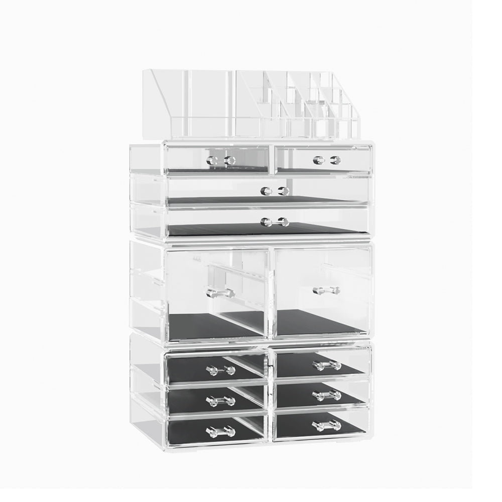 Embellir Makeup Organizer Acrylic Cosmetic Organizer Storage Box Jewellery Holder CASE-STAND-PLS-12DRAWER-TP