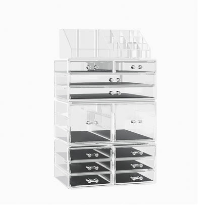 Embellir Makeup Organizer Acrylic Cosmetic Organizer Storage Box Jewellery Holder CASE-STAND-PLS-12DRAWER-TP