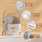 Embellir Makeup Organizer Portable Cosmetic Organizer Storage Box Jewellery Holder CASE-STAND-PLS-3LAYER-WH