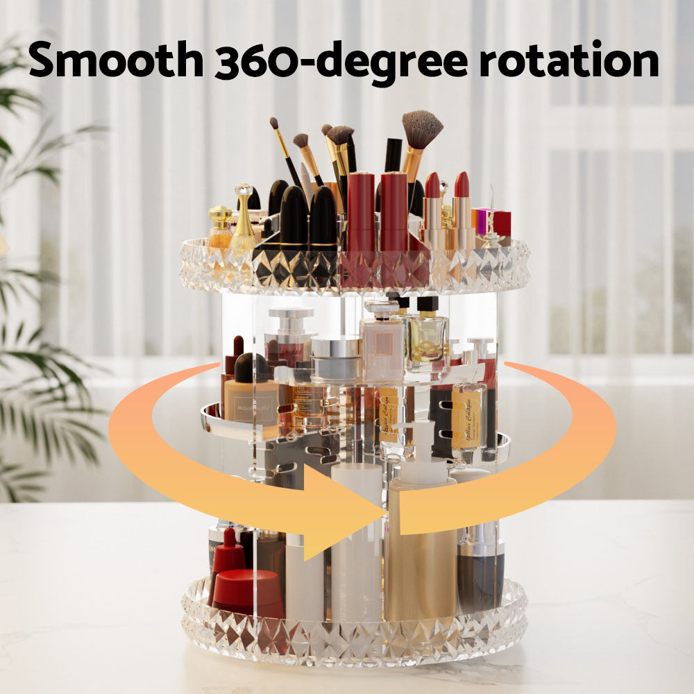 Embellir Makeup Organizer Acrylic Rotating Cosmetic Organizer Storage Display Holder CASE-STAND-PP-6LAYER-TP