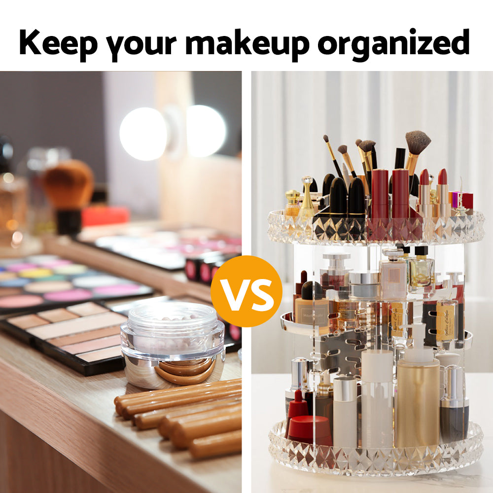 Embellir Makeup Organizer Acrylic Rotating Cosmetic Organizer Storage Display Holder CASE-STAND-PP-6LAYER-TP