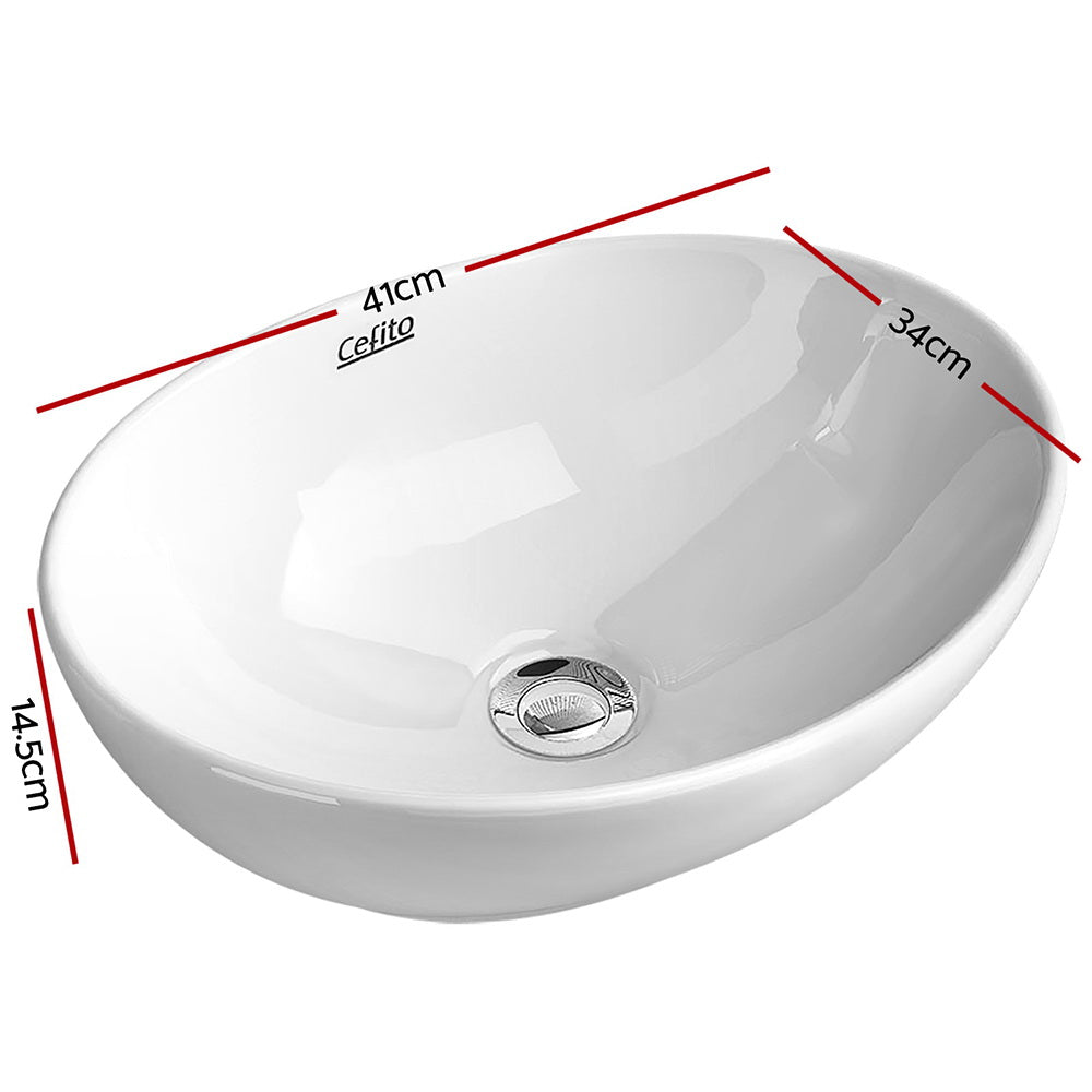 Cefito Bathroom Basin Ceramic Vanity Sink Hand Wash Bowl 41x34cm CB-005-WH