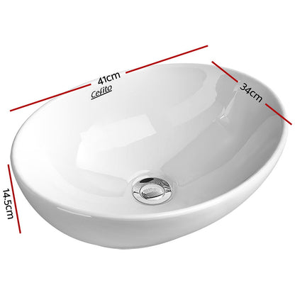 Cefito Bathroom Basin Ceramic Vanity Sink Hand Wash Bowl 41x34cm CB-005-WH