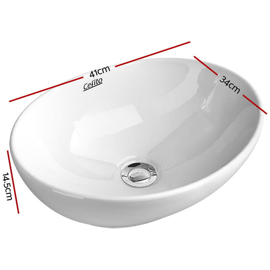 Cefito Bathroom Basin Ceramic Vanity Sink Hand Wash Bowl 41x34cm CB-005-WH