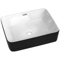 Cefito Bathroom Basin Ceramic Vanity Sink Hand Wash Bowl 48x37cm CB-037-MAT-WH-BK