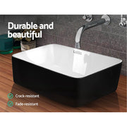 Cefito Bathroom Basin Ceramic Vanity Sink Hand Wash Bowl 48x37cm CB-037-MAT-WH-BK