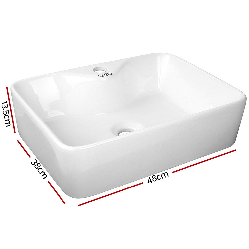 Cefito Bathroom Basin Ceramic Vanity Sink Hand Wash Bowl 48x38cm CB-038-WH