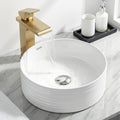 Cefito Bathroom Basin Vanity Sink Vessel Ceramic White Round Countertop 36cm CB-1054-WH