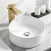 Cefito Bathroom Basin Vanity Sink Vessel Ceramic White Round Countertop 36cm CB-1054-WH