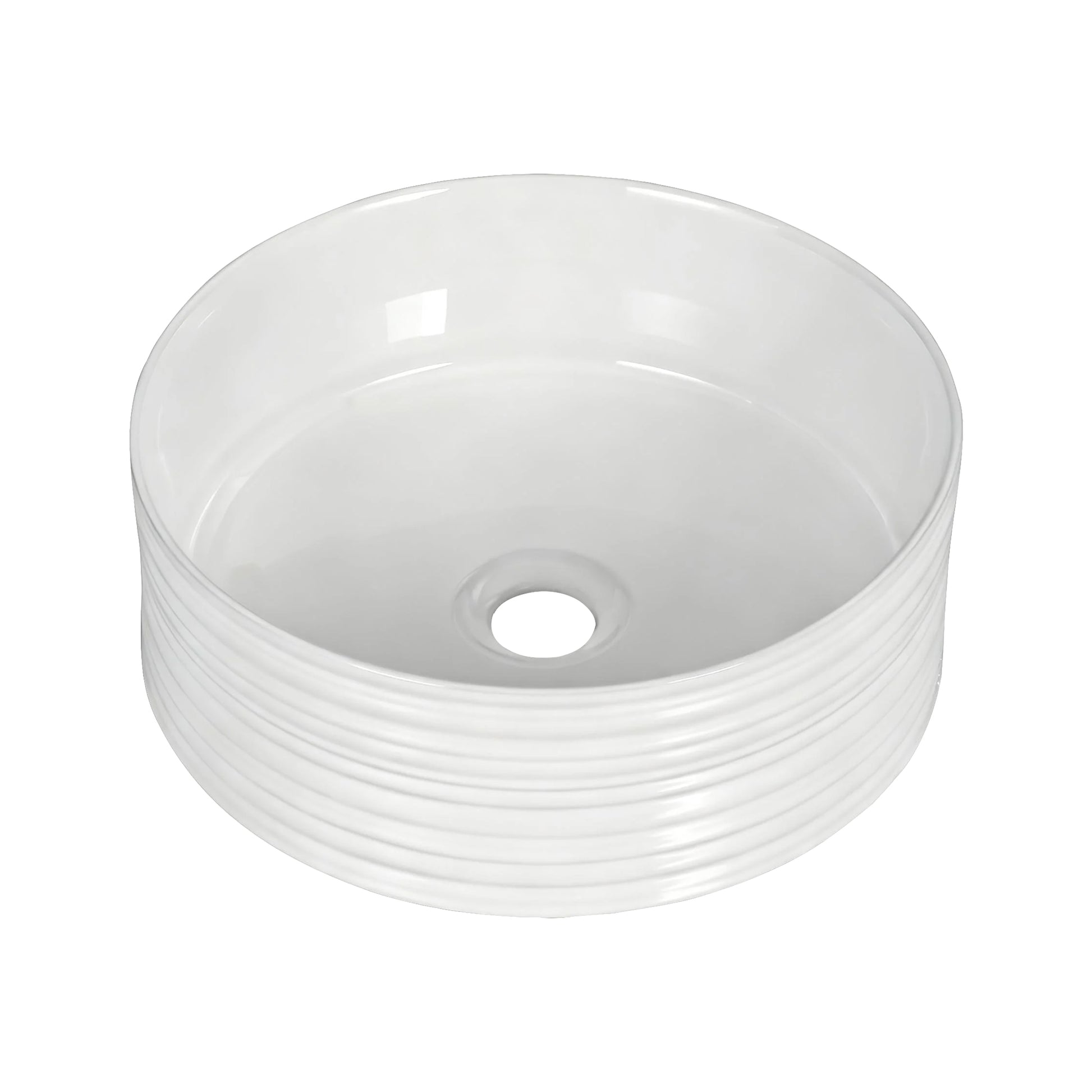 Cefito Bathroom Basin Vanity Sink Vessel Ceramic White Round Countertop 36cm CB-1054-WH