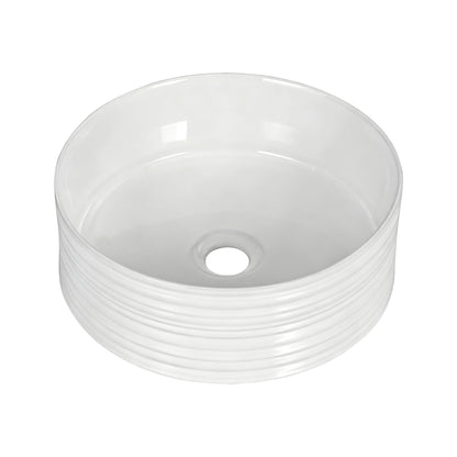 Cefito Bathroom Basin Vanity Sink Vessel Ceramic White Round Countertop 36cm CB-1054-WH
