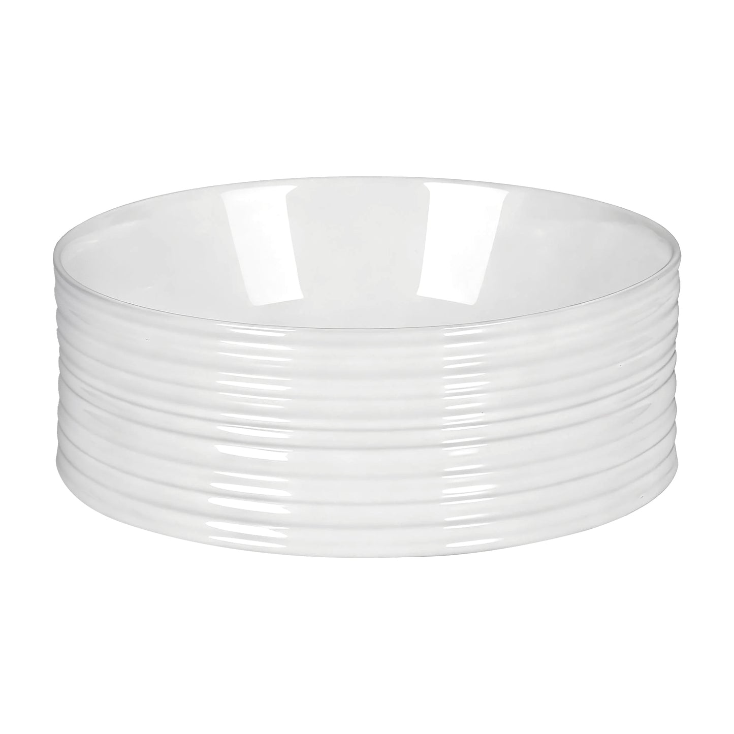 Cefito Bathroom Basin Vanity Sink Vessel Ceramic White Round Countertop 36cm CB-1054-WH